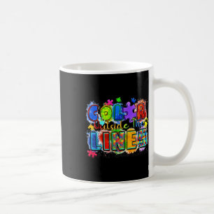 Kleur buiten de lijntjes Wereld Autisme Bewustzijn Koffiemok