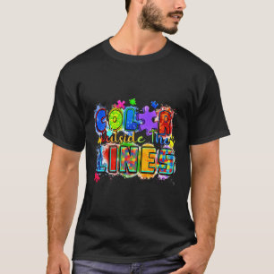 Kleur buiten de lijntjes Wereld Autisme Bewustzijn T-shirt
