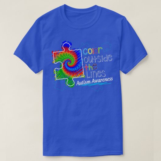 Kleur buiten de line Autism Awareness Hippie T-shirt (Design voorkant)