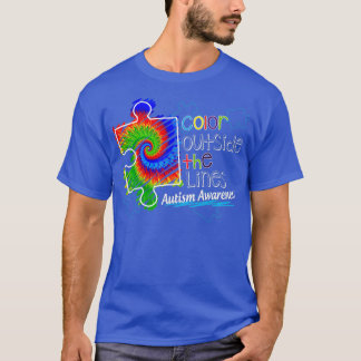 Kleur buiten de line Autism Awareness Hippie T-shirt