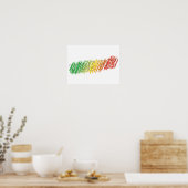 Kleur buiten het Poster Lijnen (Keuken)