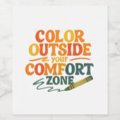 Kleur buiten je comfortzone wijn etiket (Enkel label)