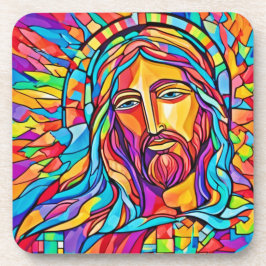 Kleur Burst: Mooi Jezus schilderij Bier Onderzetter