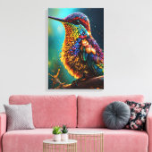 "Kleur Burst Parrot" Canvas Afdruk (Insitu (Woonkamer))
