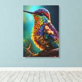 "Kleur Burst Parrot" Canvas Afdruk (Insitu (Houten vloer))