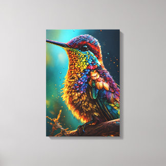 "Kleur Burst Parrot" Canvas Afdruk
