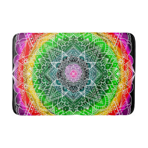 Kleur Burst Rainbow Prism Mandala Badmat