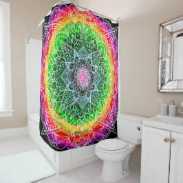 Kleur Burst Rainbow Prism Mandala Douchegordijn