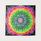Kleur Burst Rainbow Prism Mandala Wandkleed (Voorkant (horizontaal))