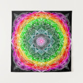 Kleur Burst Rainbow Prism Mandala Wandkleed (Voorkant)