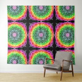 Kleur Burst Rainbow Prism Mandala Wandkleed