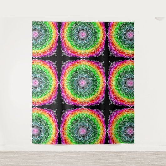 Kleur Burst Rainbow Prism Mandala Wandkleed (Voorkant)