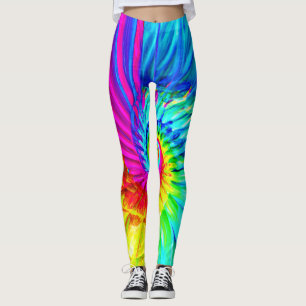 Kleur Burst Spiraal Patroon Art Leggings