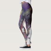 Kleur Cascade, Paarse, geel, grijs Leggings (Links)