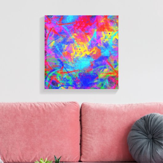 Kleur Chaos Canvas Afdruk (Insitu (Woonkamer))