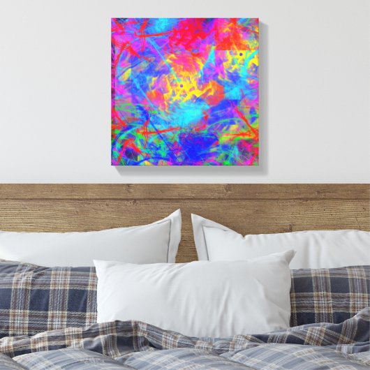 Kleur Chaos Canvas Afdruk (Insitu (Slaapkamer))