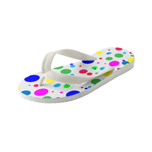 Kleur Cirkel Polka Dot Bubbles Kinder Teenslippers (Schuin)