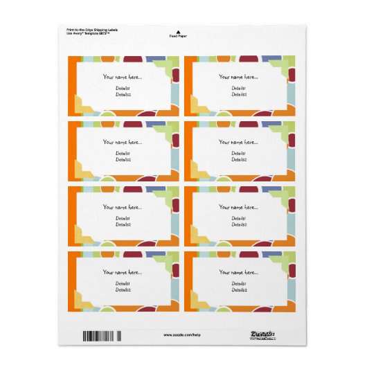 Kleur Cirkels Naam Label (Full Sheet)