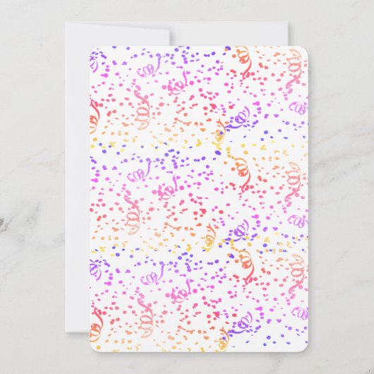 Kleur Confetti-ballon - Aangepaste feestdag Kaart (Achterkant)