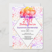 Kleur Confetti-ballon - Aangepaste feestdag Kaart (Voorkant)