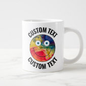 Kleur Crazy Custom Happy Face & gepersonaliseerde  Grote Koffiekop (Rechts)