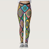 Kleur Crazy Mandala Quilt Bee Leggings (Voorkant)