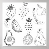 Kleur de Fruitenschets voor de Kleuterschool  Poster (Voorkant)