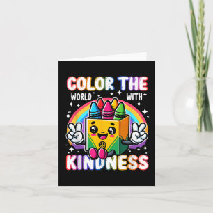 Kleur de wereld met vriendelijkheid Crayon geestel Kaart