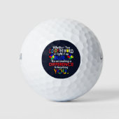 Kleur de wereld of licht IT blauw autisme Golfballen (Voorkant)