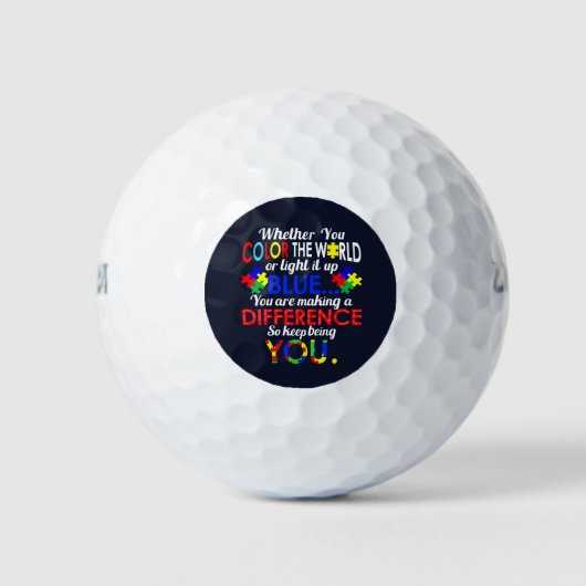 Kleur de wereld of licht IT blauw autisme Golfballen (Voorkant)