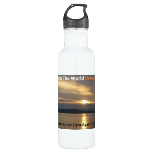 Kleur de World Oranje Water Bottle Waterfles (Voorkant)