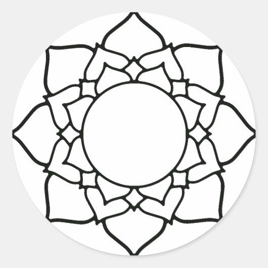Kleur dit Mandala Ambachtelijk Project Ronde Sticker (Voorkant)