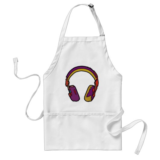 kleur dj hoofdtelefoon standaard schort (Voorkant)