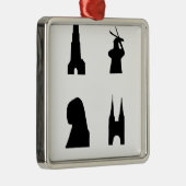 Kleur donker silhouet metalen ornament (Rechts)