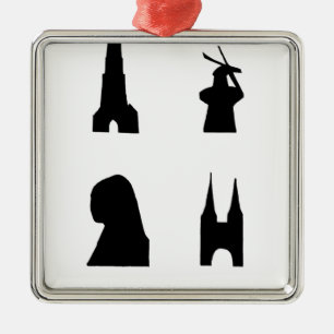 Kleur donker silhouet metalen ornament