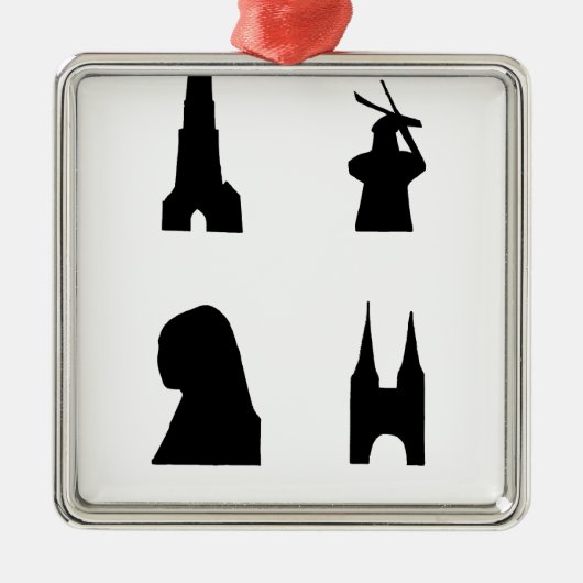 Kleur donker silhouet metalen ornament (Voorkant)