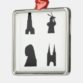 Kleur donker silhouet metalen ornament (Links)