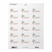 Kleur Dot Bomen Schattigee Vogels Party Adresetike Etiket (Full Sheet)