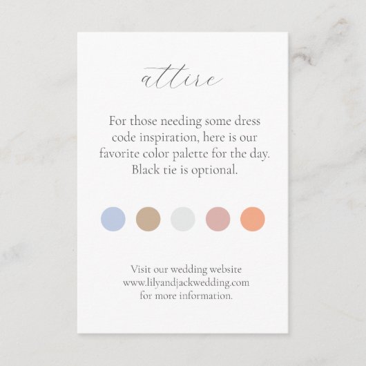 Kleur Dot Bruiloft Kleding Dress Code Behuizing Ka Informatiekaartje (Voorkant)