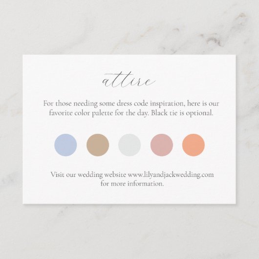 Kleur Dot Bruiloft Kleding Dress Code Behuizing Ka Informatiekaartje (Voorkant)