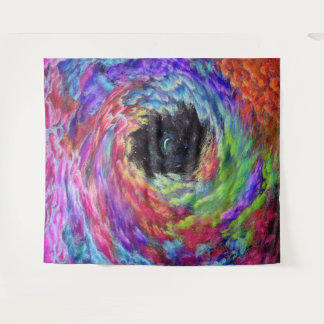 Kleur Dreaming Cloud Swirl op zwart Wandkleed