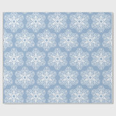 Kleur Editable Blue en White Snowflakes Kerstmis Cadeaupapier (Vlak)