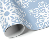 Kleur Editable Blue en White Snowflakes Kerstmis Cadeaupapier (Rol Hoek)