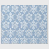 Kleur Editable Blue en White Snowflakes Kerstmis Cadeaupapier (Vlak)