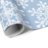Kleur Editable Blue en White Snowflakes Kerstmis Cadeaupapier (Rol Hoek)