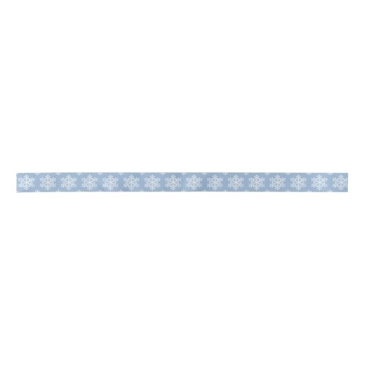 Kleur Editable Blue en White Snowflakes Kerstmis Satijnen Lint (Voorkant)