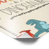 Kleur een Dino Dinosaur Birthday-teken Foto Afdruk (Hoek)