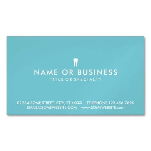 Kleur  eenvoudige tandheelkunde magnetisch visitekaartje (Voorkant)