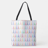 Kleur Eiffel Towers patroon herhaald overal Tote Bag (Voorkant)