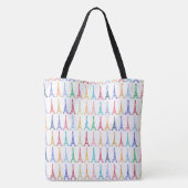 Kleur Eiffel Towers patroon herhaald overal Tote Bag (Achterkant)